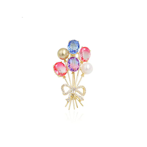 Simple Crystal Brooch for Women - Ins Style Balloon Pin