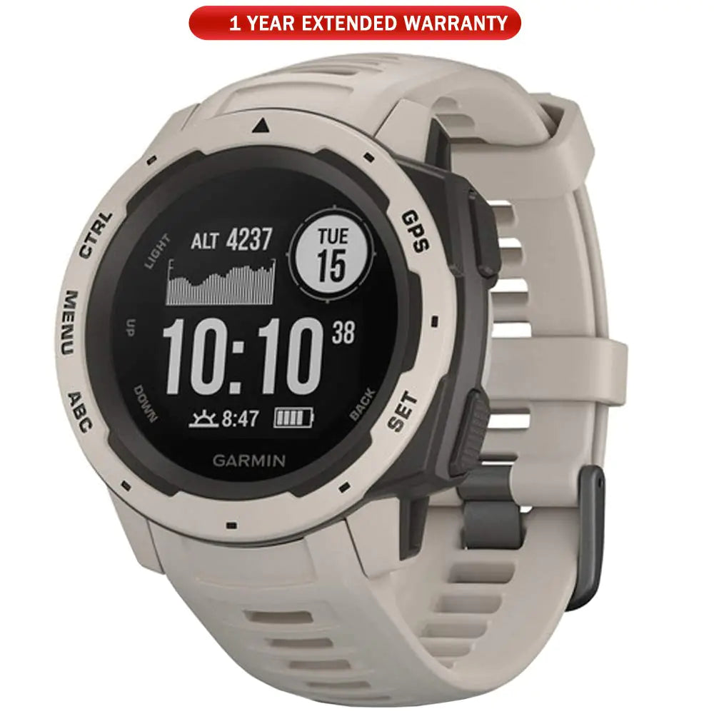 Garmin 010-02064-01 Instinct Rugged Outdoor Watch with GPS features Glonass and Galileo Heart Rate Monitoring 3-Axis Compass Tundra