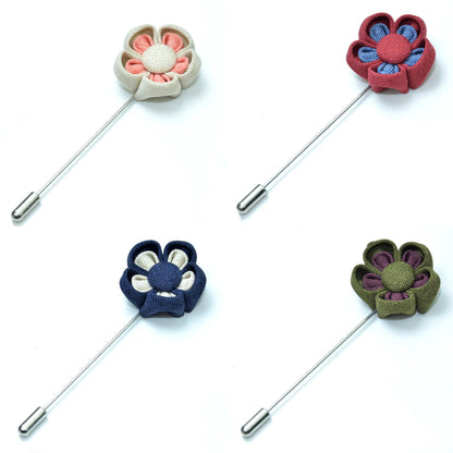 Floral Brooch for Hanfu - Two Color Petals Design