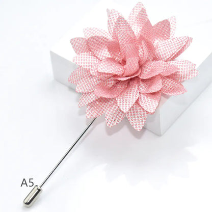 Camellia Fabric Brooch Tie Accessory for Suits