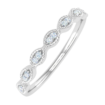 0.04 Carat Anniversary Wedding Band Ring in 10k White Gold (Ring Size 5)