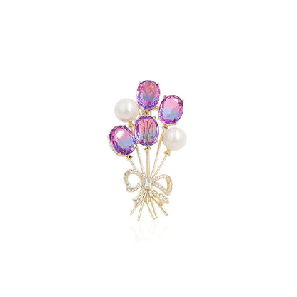 Simple Crystal Brooch for Women - Ins Style Balloon Pin