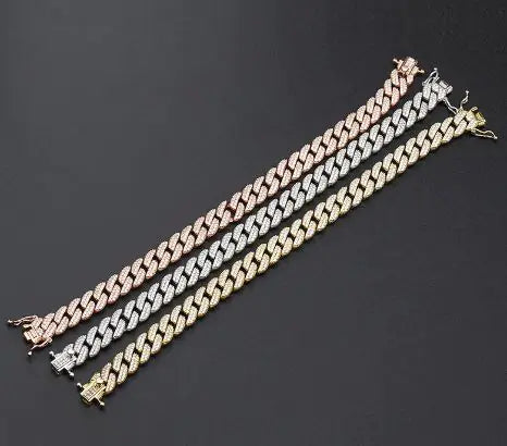 Silver Diamond Cuban Zircon Bracelet