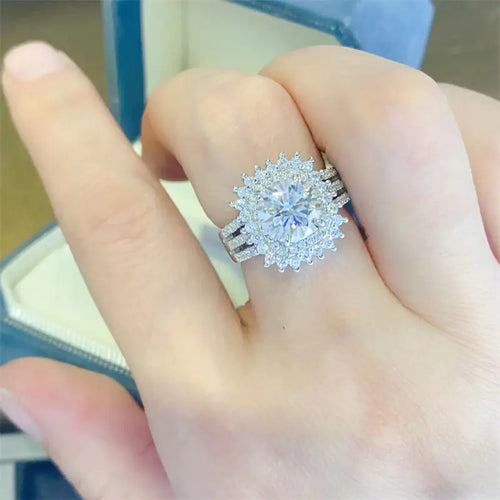 2 Carat D Color Moissanite Engagement Ring