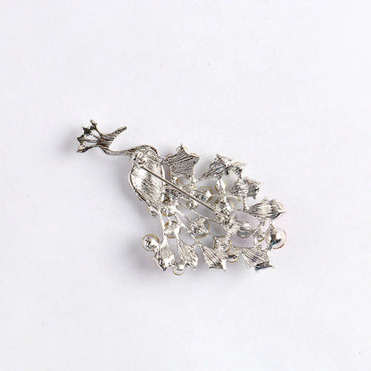 Peacock Diamond Brooch