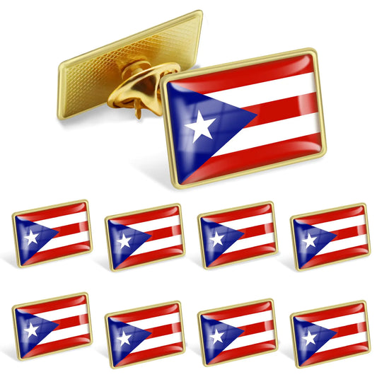 12/Pack Official Puerto Rico Rican Flag Pins Bulk - Metal Men Women Patriotic Souvenir Badge Travel Hat Brooch pin