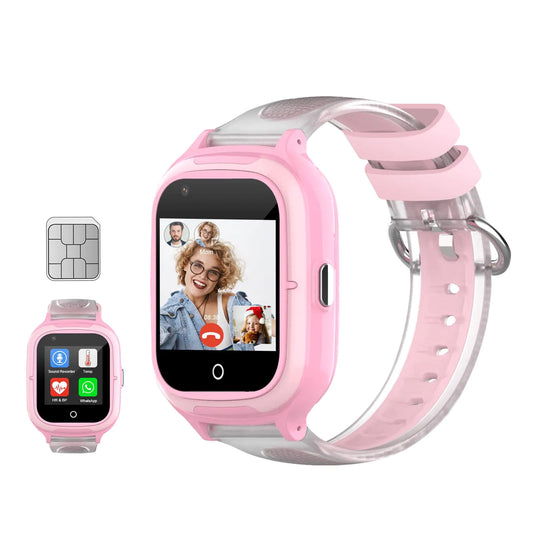 LogHog 4G Kids Smart Watches Girls Unlocked Wrist Phone with Real Time GPS TrackingVideo CallingCameraTemperatureHeartrate Monitor Global Kids Phone Watch for Children