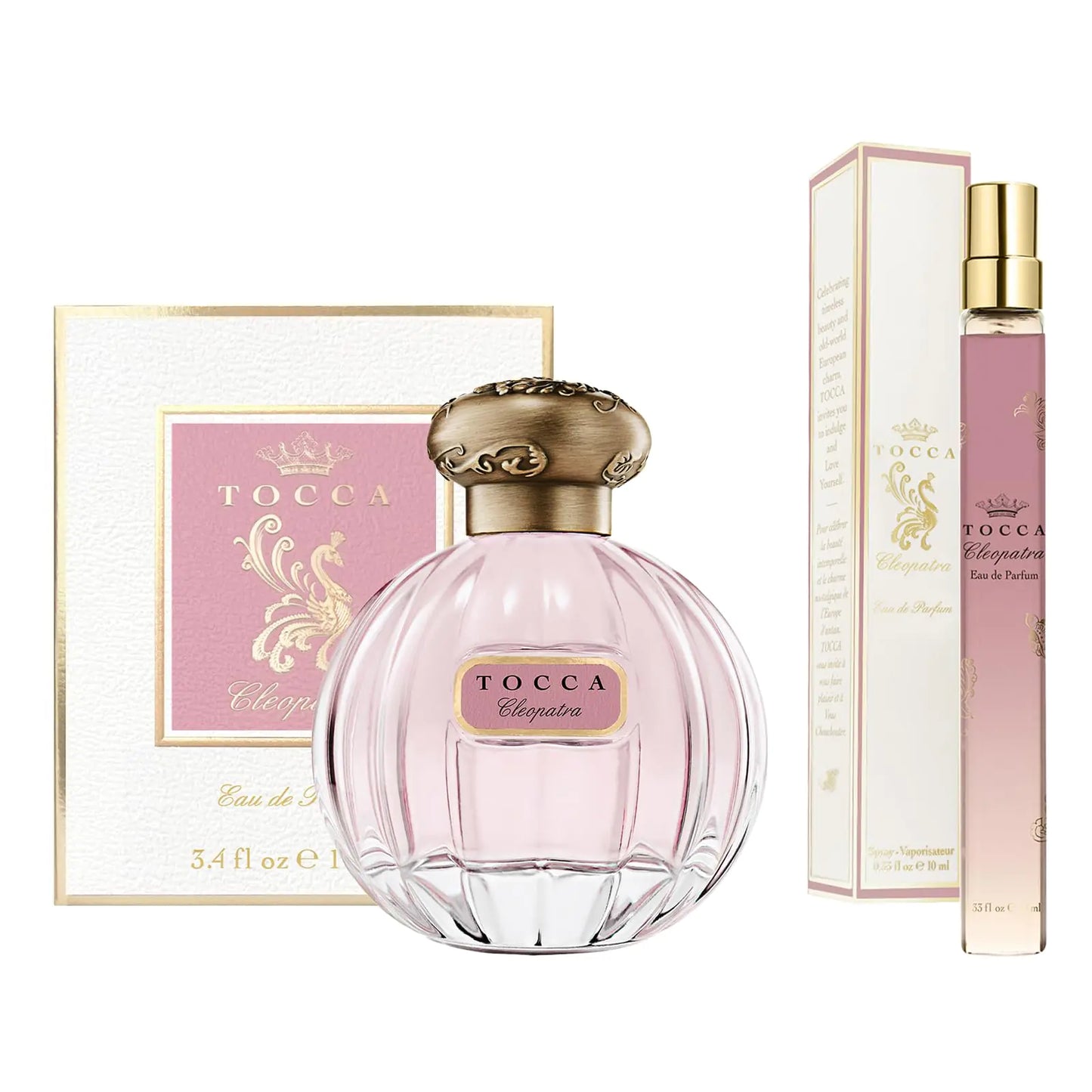 Tocca Cleopatra Perfume Set for Women 100 ml (3.38 oz) + 10 ml (0.34 oz) - Warm Floral Grapefruit Jasmine Vanilla Musk ($172 Value)