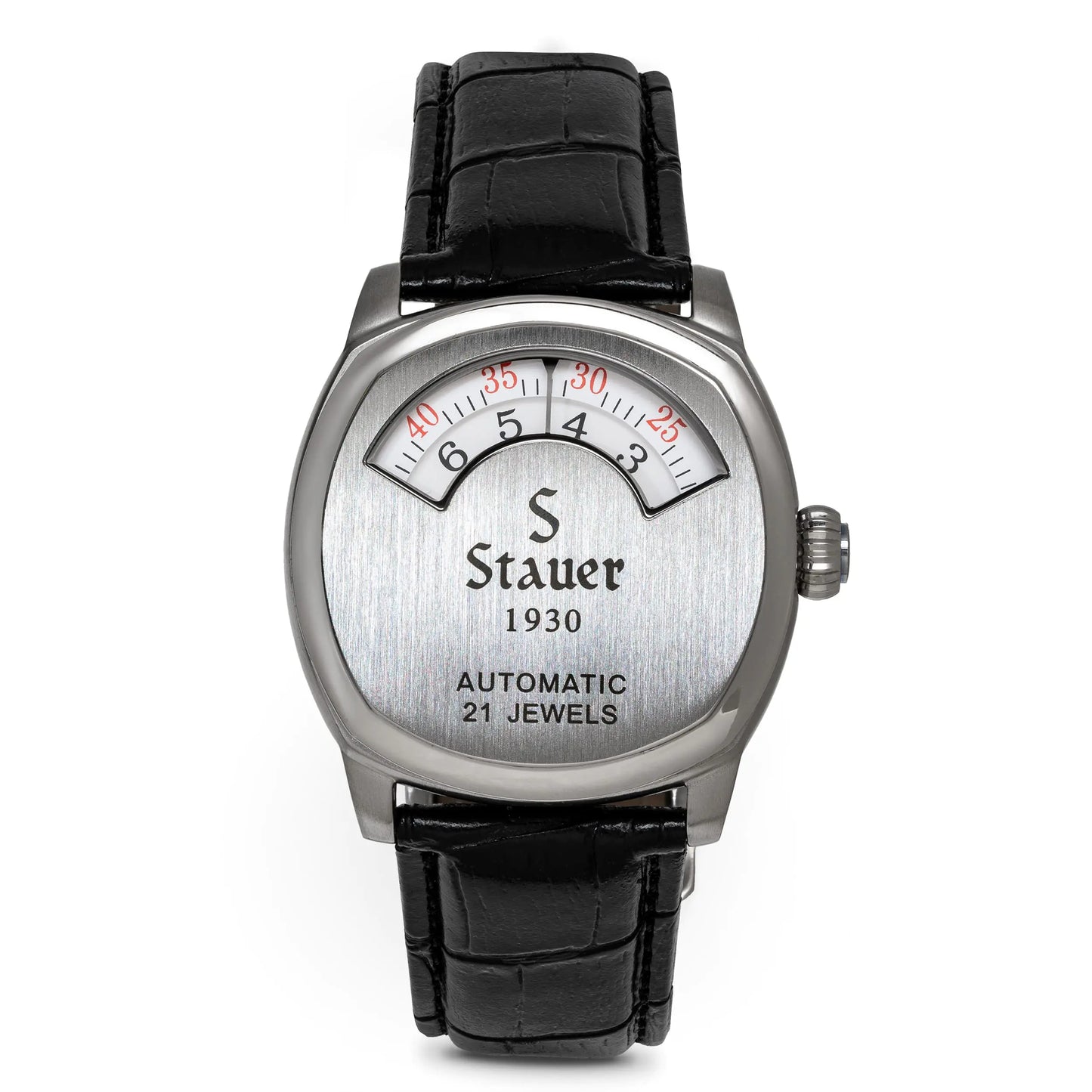 Stauer 1930 Dashtronic Watch – Cotswold Genuine Mens Watches Leather Band w/ 39MM Stainless Steel Case – Automated Movement & 3-ATM Water Resistant Watch