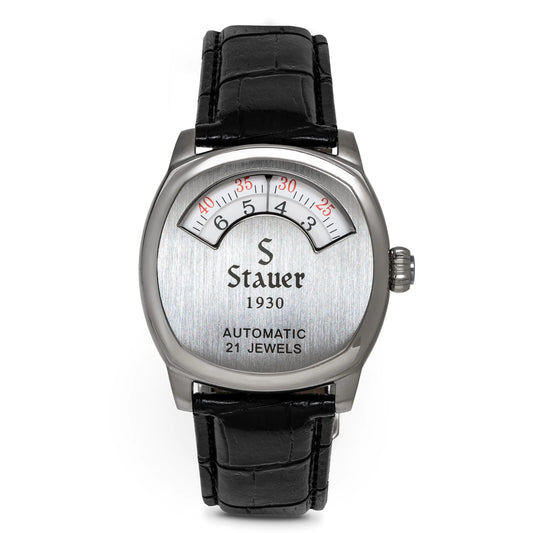 Stauer 1930 Dashtronic Watch – Cotswold Genuine Mens Watches Leather Band w/ 39MM Stainless Steel Case – Automated Movement & 3-ATM Water Resistant Watch