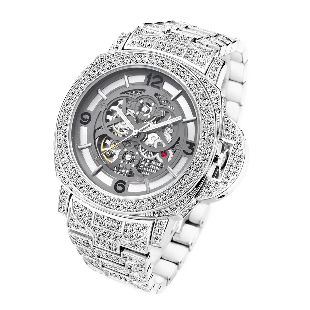 Men's Diamond Luminous Hollow Mechanical Watch