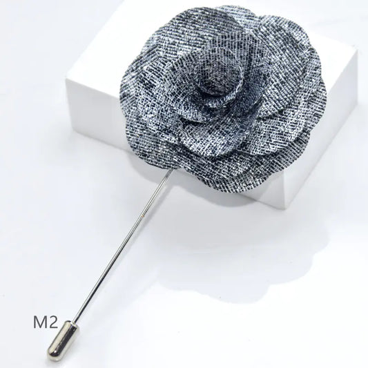 Camellia Fabric Brooch Tie Accessory for Suits
