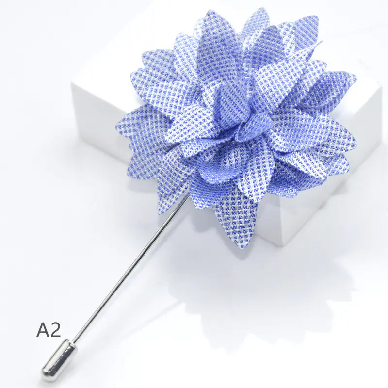 Camellia Fabric Brooch Tie Accessory for Suits