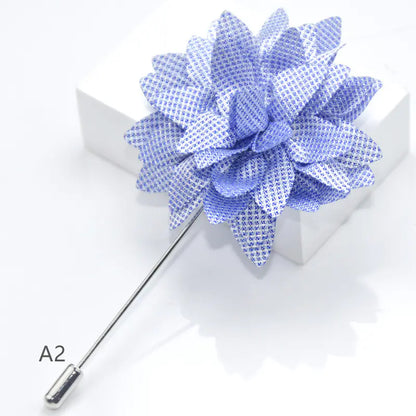 Camellia Fabric Brooch Tie Accessory for Suits