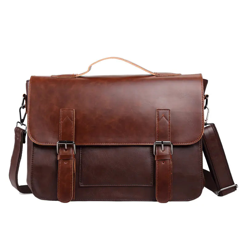 Retro PU Messenger Bag for Men - Casual Shoulder Bag