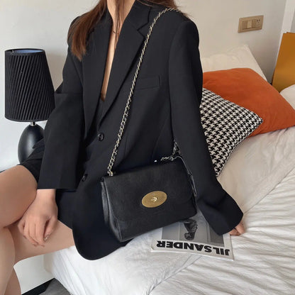 Women's Stylish Leather Buckle Small Square Bag