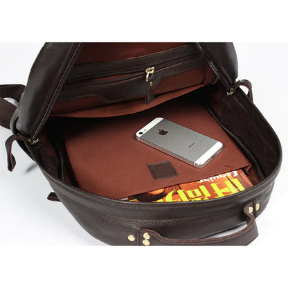 Genuine Leather Double Shoulder Bag for Men