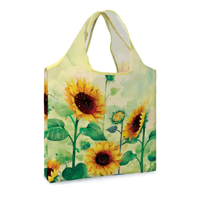 WIRESTER Reusable Grocery Tote Bag for Women Foldable Shopping Bag Cute Shoulder Bag Beach Bag - Sunflowers Flowers