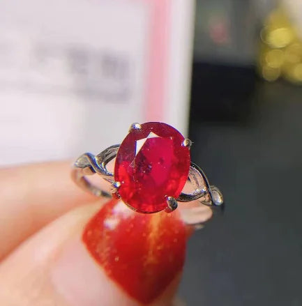 Women's Fashion Oval Ruby Ring