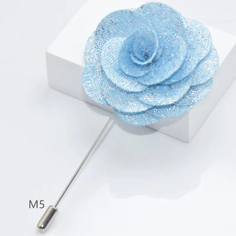 Camellia Fabric Brooch Tie Accessory for Suits