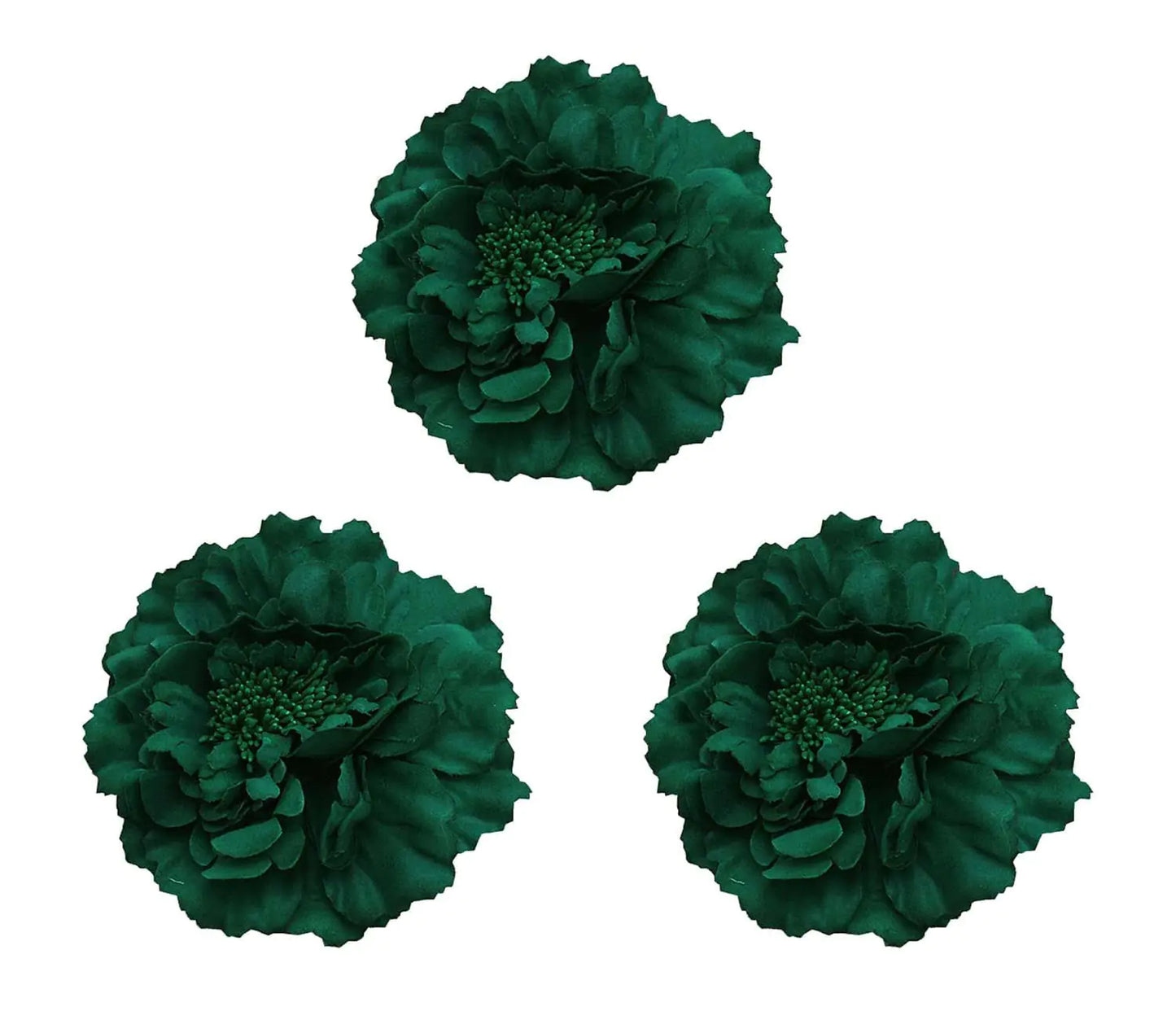 Koolgil Womens Bohemia Peony Flowers Hairpin Hair Clip Flower Brooch for Travel Party Festivals (3 Pcs Dark Green)