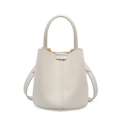 Genuine Leather Crossbody Bucket Bag for Women
