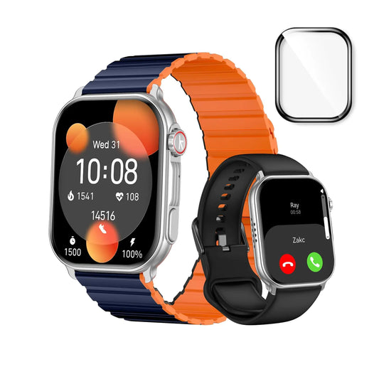 Smart Watch for Men Women(Answer/Make Calls) 2.01" AMOLED HD Display Heart Rate Sleep Monitor Fitness Activity Tracker for Android iOS