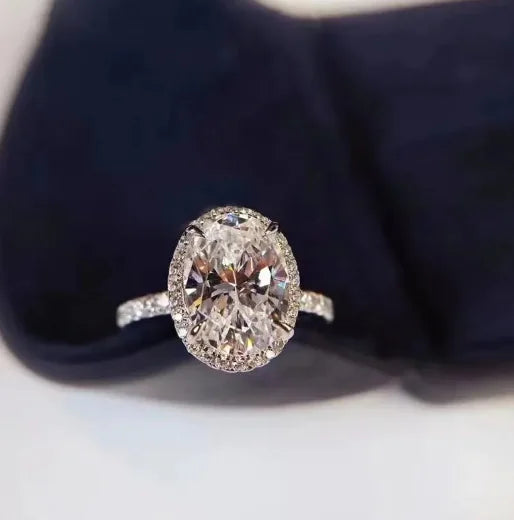 Egg-shaped Diamond Ring