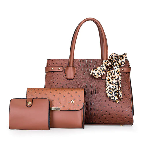 Retro Large-Capacity Crocodile Print Bag Set