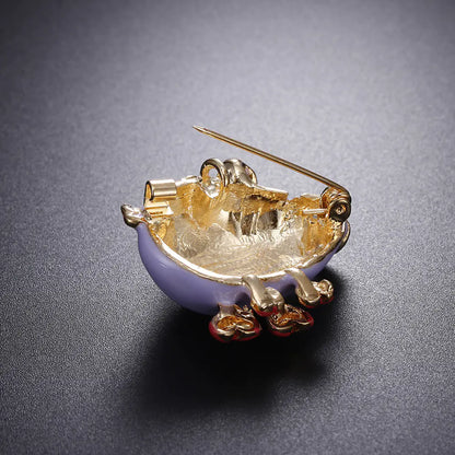 Cute Enamel Pig Brooch with Oil Drip Design (Multicolor)
