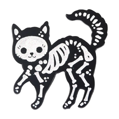 Vintage Punk Cat Skull Alloy Brooch - Unique Accessory