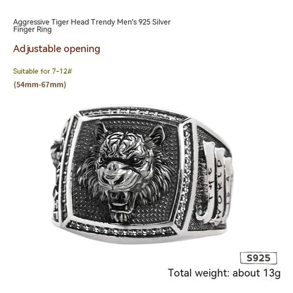 Chinese Zodiac Tiger Ethnic Style Ring