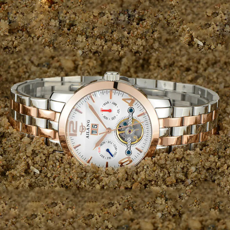 Stainless Steel Automatic Tourbillon Men's Watch