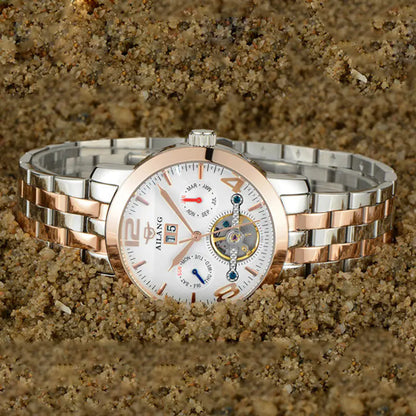 Stainless Steel Automatic Tourbillon Men's Watch