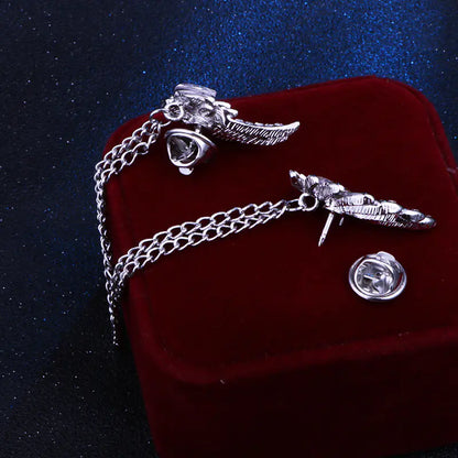 Angel Wings Tassel Brooch for Men's Collar Pin