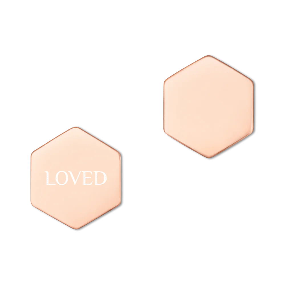 Sterling Silver Hexagon Stud Earrings