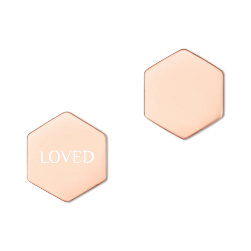 Sterling Silver Hexagon Stud Earrings