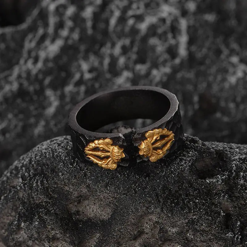 Retro Geometric Adjustable Ring - Vintage Statement Jewelry for Women