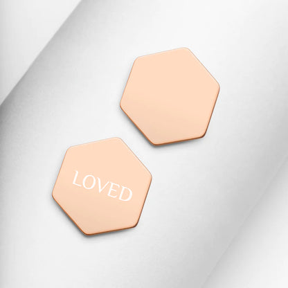 Sterling Silver Hexagon Stud Earrings