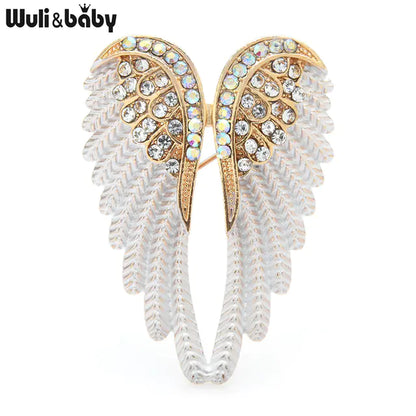 Diamond-Encrusted Angel Wings Brooch Pin for Fashion
