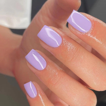 48Pcs Lilac Press on Nails Short Square Fake Nails Glue on Nails Short Gel Nails Press ons Acrylic Nails Stick on False Nails for Women Natural Handmade Thick Extra Short Nails Small Petite