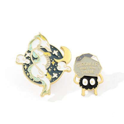 Spirited Away Brooch Set: No-Face & White Dragon