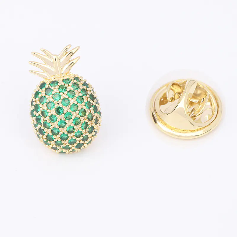 Cute Japanese Fruit Enamel Brooch - Peach & Cherry Pin