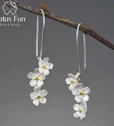 The Flower Earrings - Handmade Rustic Style (One Pair)