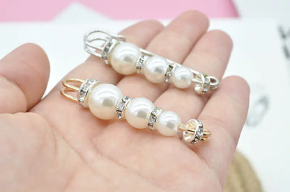 Pearl and Rhinestone Brooch Scarf Shawl Cardigan Pin