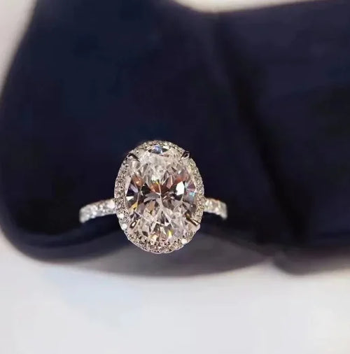 Egg-shaped Diamond Ring