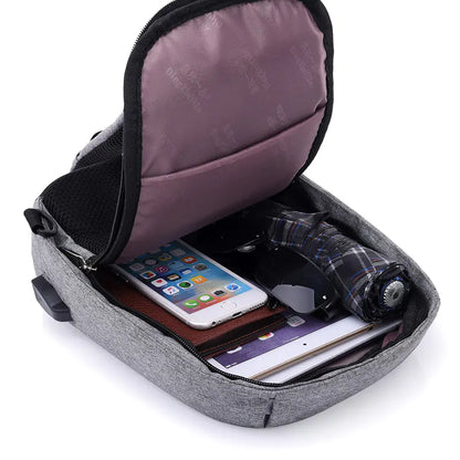 Waterproof USB Multi-Layer Crossbody Bag for Men