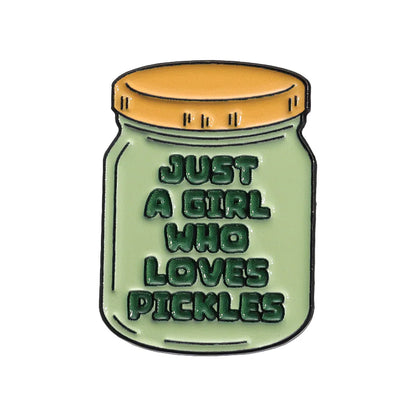 Cute Green Pickled Cucumber Brooch – Fun Vegetable Zinc Alloy Pin Badge