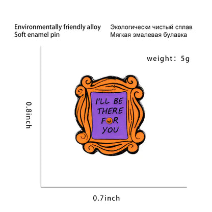 "Friends Cartoon Brooch - Creative Sofa Design Badge"