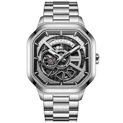 New Swiss Square Men's Mechanical Watch with Steel Band